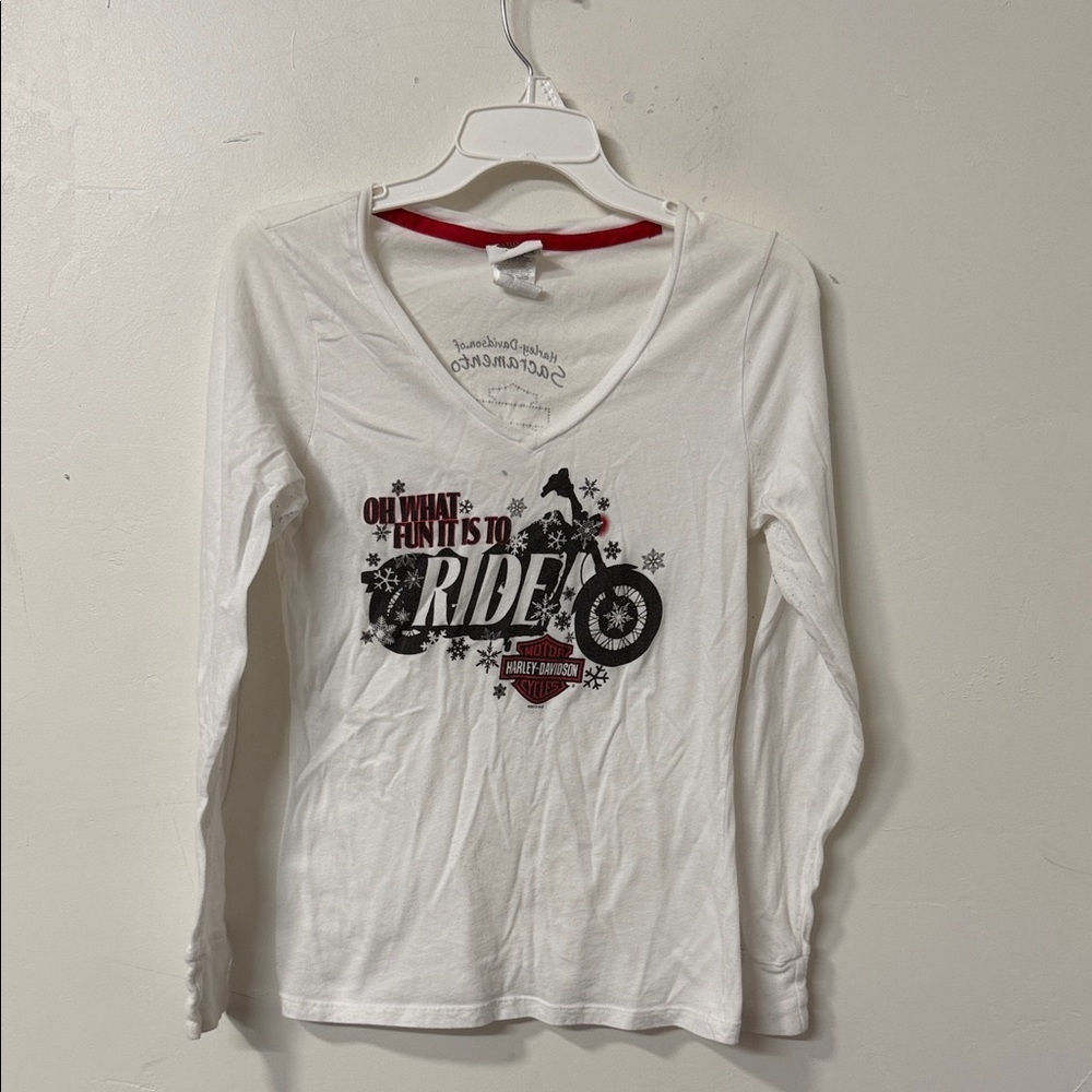 Harley-Davidson White Long Sleeve Christmas